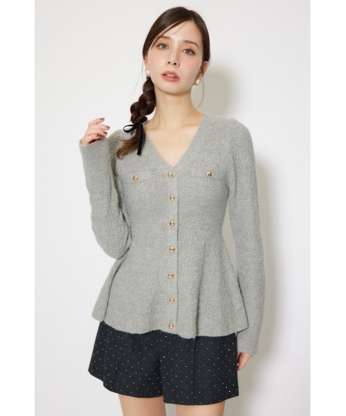 rienda（リエンダ）の「2WAYペプラムニットカーディガントップス 秋服