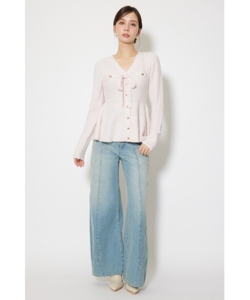 rienda(リエンダ)の「2WAYペプラムニットカーディガントップス 秋服 rienda(リエンダ)の「2WAYペプラムニットカーディガントップス 秋服