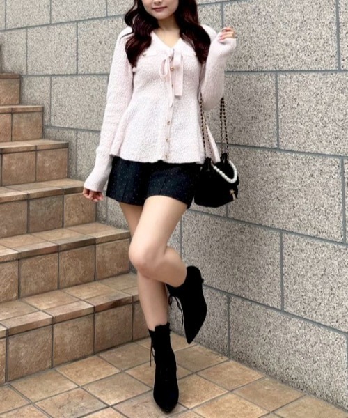 セール】2WAYペプラムニットカーディガントップス 秋服 冬服（ニット