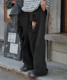 ALAND（エーランド）の「【UNISEX】ASCLO／ダメージスウェットパンツ（スウェットパンツ）」