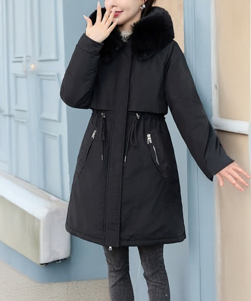 Miniministore(ミニミニストア)の「中綿ジャケット韓国風フェイクダウンコート(ダウンジャケット/コート・レディース・カーキブラウン/ブルーグリーン/アイボリー/ベージュ/ブラック・FREE)」の7枚目の写真