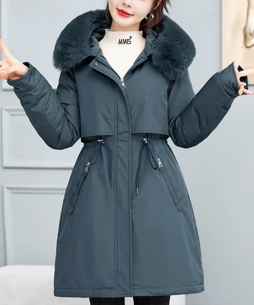 Miniministore(ミニミニストア)の「中綿ジャケット韓国風フェイクダウンコート(ダウンジャケット/コート・レディース・カーキブラウン/ブルーグリーン/アイボリー/ベージュ/ブラック・FREE)」の21枚目の写真