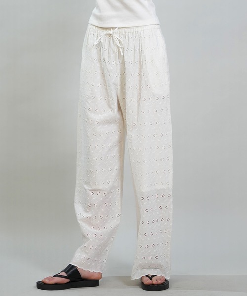 RIKKA FEMME(リッカファム)の「RIKKA FEMME/リッカファム ロングパンツ レース刺繍 セットアップ対応 RF6S-3101(その他パンツ・レディース・ホワイト/ブラック・FREE)」の3枚目の写真