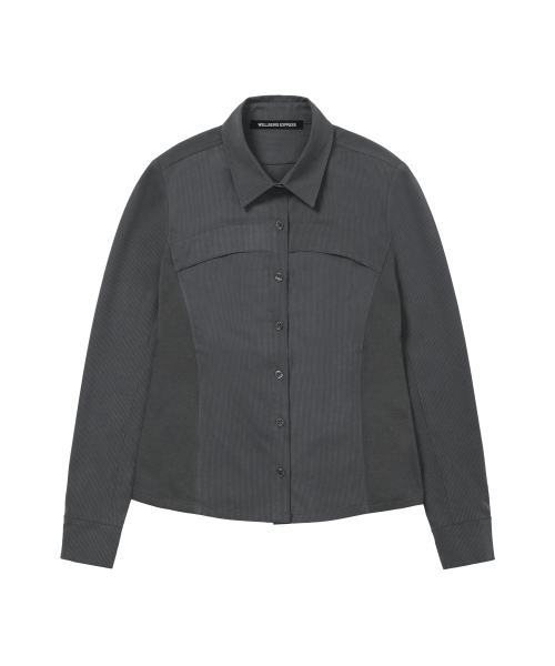 Stripe Pocket Shirts Charcoal