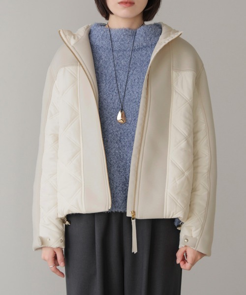 Bou Jeloud（ブージュルード）の「ドッキングフーディブルゾン（ブルゾン・レディース・ブラック/グレイッシュベージュ/アイボリー・38）」の13枚目の写真