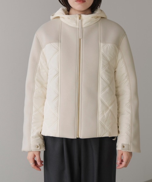 Bou Jeloud（ブージュルード）の「ドッキングフーディブルゾン（ブルゾン・レディース・ブラック/グレイッシュベージュ/アイボリー・38）」の14枚目の写真