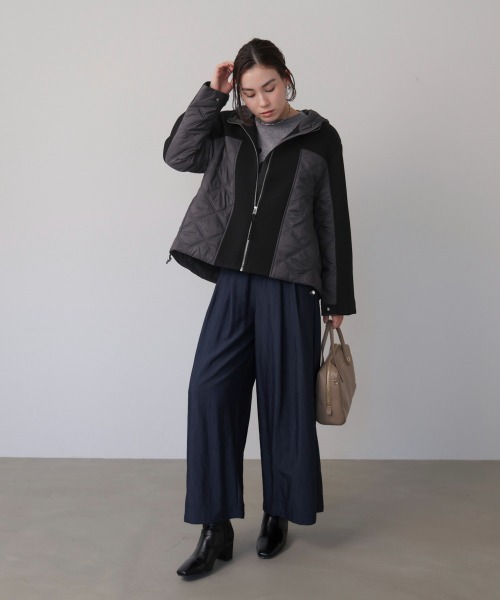 Bou Jeloud（ブージュルード）の「ドッキングフーディブルゾン（ブルゾン・レディース・ブラック/グレイッシュベージュ/アイボリー・38）」の21枚目の写真