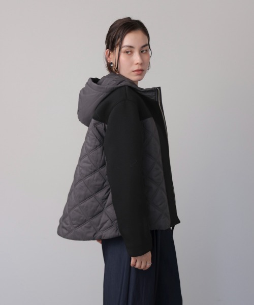 Bou Jeloud（ブージュルード）の「ドッキングフーディブルゾン（ブルゾン・レディース・ブラック/グレイッシュベージュ/アイボリー・38）」の22枚目の写真