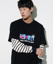 CAMEL WORK（キャメルワーク）の「フェイスマスク メンズ 半袖Tシャツ（ブラック）（Tシャツ/カットソー）」
