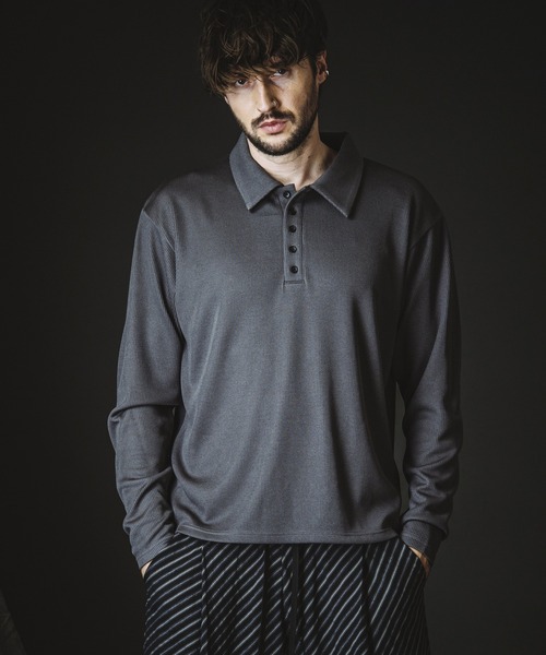 NO ID.(ノーアイディ)の「【NO ID.】Rib Half Zip Big Pullover / テレコ ハーフ ジップ ビッグ プルオーバー(Tシャツ/カットソー・メンズ・ブラック/グレー・ONE SIZE)」の3枚目の写真