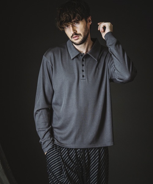 NO ID.(ノーアイディ)の「【NO ID.】Rib Half Zip Big Pullover / テレコ ハーフ ジップ ビッグ プルオーバー(Tシャツ/カットソー・メンズ・ブラック/グレー・ONE SIZE)」の5枚目の写真