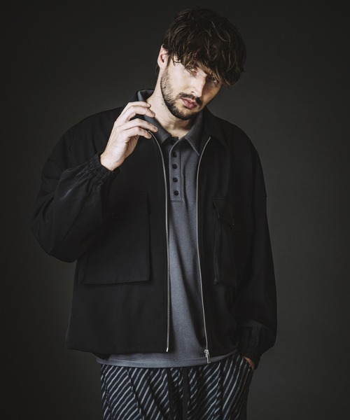 NO ID.(ノーアイディ)の「【NO ID.】Rib Half Zip Big Pullover / テレコ ハーフ ジップ ビッグ プルオーバー(Tシャツ/カットソー・メンズ・ブラック/グレー・ONE SIZE)」の6枚目の写真