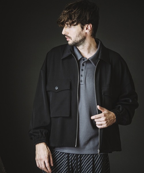 NO ID.(ノーアイディ)の「【NO ID.】Rib Half Zip Big Pullover / テレコ ハーフ ジップ ビッグ プルオーバー(Tシャツ/カットソー・メンズ・ブラック/グレー・ONE SIZE)」の7枚目の写真