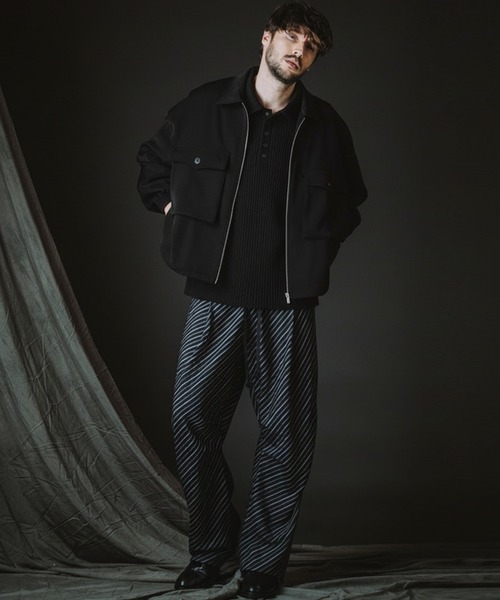 NO ID.(ノーアイディ)の「【NO ID.】Rib Half Zip Big Pullover / テレコ ハーフ ジップ ビッグ プルオーバー(Tシャツ/カットソー・メンズ・ブラック/グレー・ONE SIZE)」の15枚目の写真