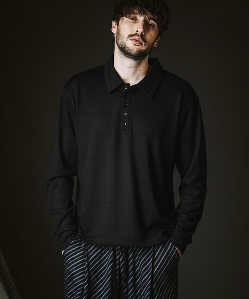 NO ID.(ノーアイディ)の「【NO ID.】Rib Half Zip Big Pullover / テレコ ハーフ ジップ ビッグ プルオーバー(Tシャツ/カットソー・メンズ・ブラック/グレー・ONE SIZE)」の10枚目の写真
