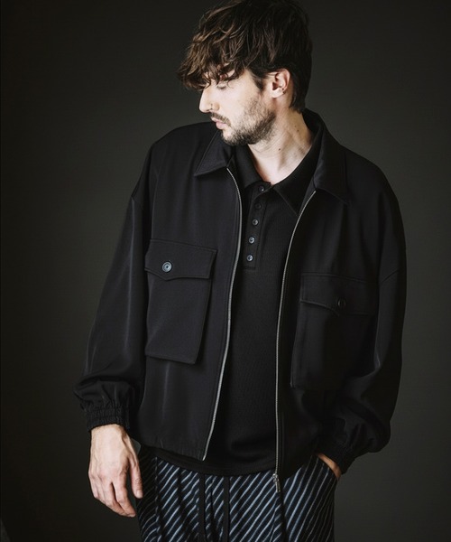 NO ID.(ノーアイディ)の「【NO ID.】Rib Half Zip Big Pullover / テレコ ハーフ ジップ ビッグ プルオーバー(Tシャツ/カットソー・メンズ・ブラック/グレー・ONE SIZE)」の12枚目の写真