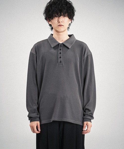 NO ID.(ノーアイディ)の「【NO ID.】Rib Half Zip Big Pullover / テレコ ハーフ ジップ ビッグ プルオーバー(Tシャツ/カットソー・メンズ・ブラック/グレー・ONE SIZE)」の16枚目の写真