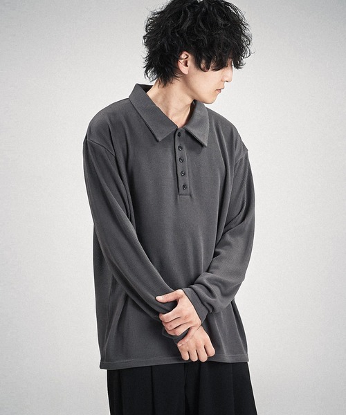 NO ID.(ノーアイディ)の「【NO ID.】Rib Half Zip Big Pullover / テレコ ハーフ ジップ ビッグ プルオーバー(Tシャツ/カットソー・メンズ・ブラック/グレー・ONE SIZE)」の17枚目の写真