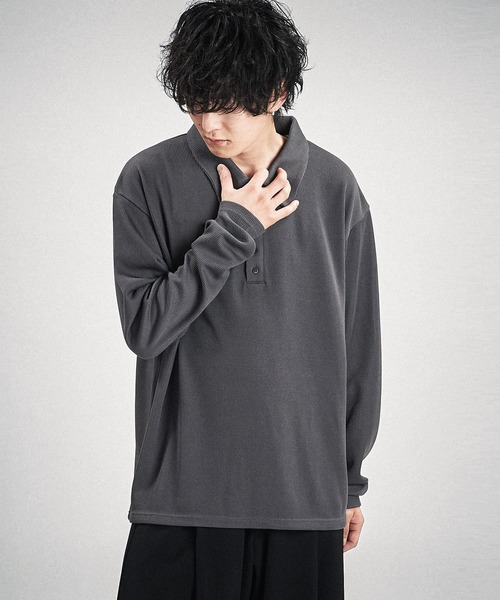 NO ID.(ノーアイディ)の「【NO ID.】Rib Half Zip Big Pullover / テレコ ハーフ ジップ ビッグ プルオーバー(Tシャツ/カットソー・メンズ・ブラック/グレー・ONE SIZE)」の18枚目の写真