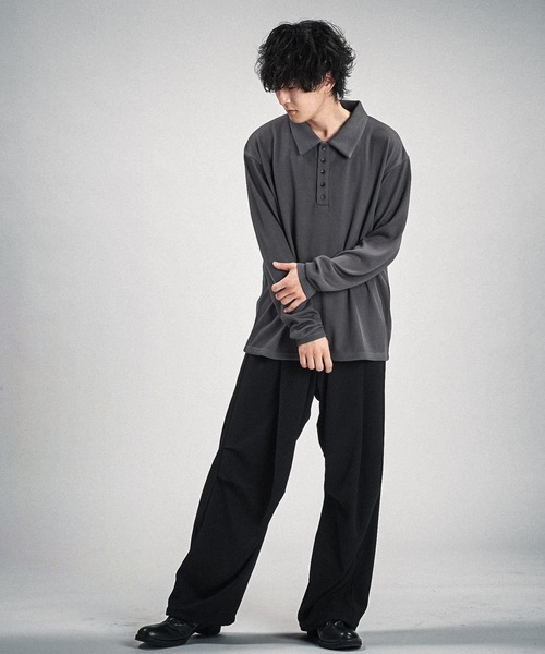NO ID.(ノーアイディ)の「【NO ID.】Rib Half Zip Big Pullover / テレコ ハーフ ジップ ビッグ プルオーバー(Tシャツ/カットソー・メンズ・ブラック/グレー・ONE SIZE)」の20枚目の写真