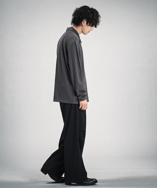 NO ID.(ノーアイディ)の「【NO ID.】Rib Half Zip Big Pullover / テレコ ハーフ ジップ ビッグ プルオーバー(Tシャツ/カットソー・メンズ・ブラック/グレー・ONE SIZE)」の21枚目の写真