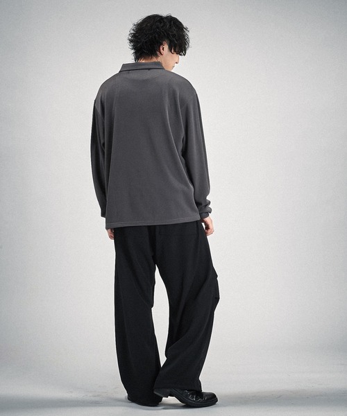 NO ID.(ノーアイディ)の「【NO ID.】Rib Half Zip Big Pullover / テレコ ハーフ ジップ ビッグ プルオーバー(Tシャツ/カットソー・メンズ・ブラック/グレー・ONE SIZE)」の22枚目の写真