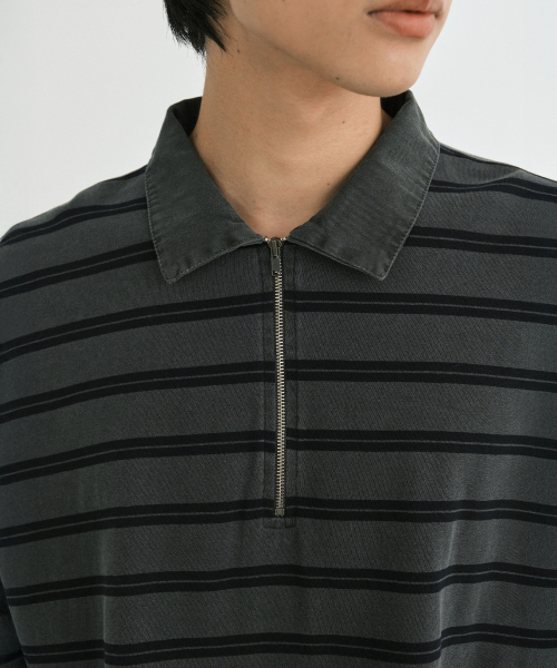 ENDOOR(エンドア)の「Vtg zip-up stripe polo shirt (vtg navy)(ポロシャツ・メンズ・その他・1/2)」の4枚目の写真