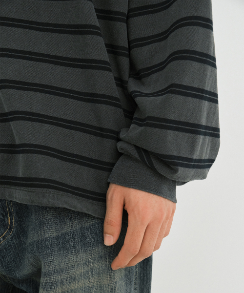 ENDOOR(エンドア)の「Vtg zip-up stripe polo shirt (vtg navy)(ポロシャツ・メンズ・その他・1/2)」の5枚目の写真