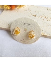 【Sweetlupine】【Sweetlupine】小さな宝石【イエロー】小ぶり フラワー カスミ草 レジン ♡ サージカルピアス(MA)