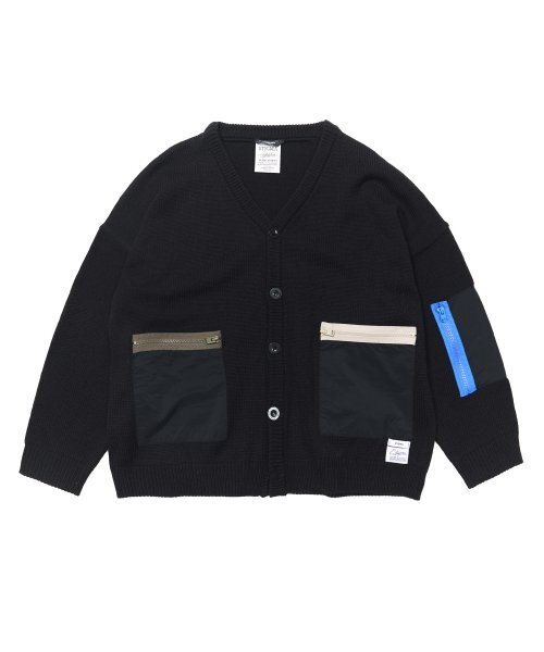 ZIPPER OVERSIZED CARDIGAN BLACK