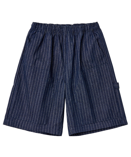 PARAKEET（パラキート）の「ストライプカーペンターショートパンツ（インディゴ）（その他パンツ・レディース・ダークネイビー・SMALL/LARGE）」の3枚目の写真