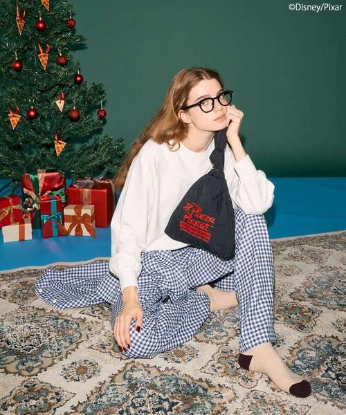 AMERICAN HOLIC（アメリカンホリック）の「【PIZZA PLANET】トライアングルBAG（エコバッグ/サブバッグ・レディース・レッド/ブラック・FREE）」の5枚目の写真