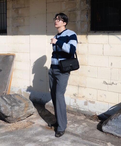 POKER FACE（ポーカーフェイス）の「BLOCK ROUND NECK KINT GREY/NAVY（ニット/セーター・メンズ・ライトグレー・46/48/50）」の7枚目の写真