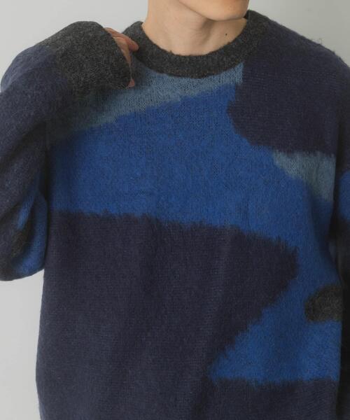 ITEMS URBANRESEARCH（アイテムズ アーバンリサーチ）の「モヘヤタッチカモフラリラックスニット（ニット/セーター・メンズ・ブルー/ブラック/グリーン・LARGE/MEDIUM）」の21枚目の写真