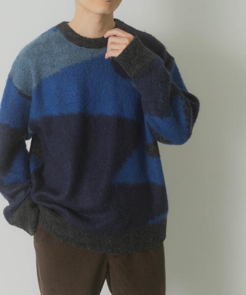 ITEMS URBANRESEARCH（アイテムズ アーバンリサーチ）の「モヘヤタッチカモフラリラックスニット（ニット/セーター・メンズ・ブルー/ブラック/グリーン・LARGE/MEDIUM）」の20枚目の写真