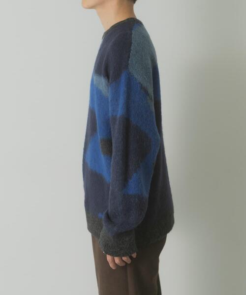 ITEMS URBANRESEARCH（アイテムズ アーバンリサーチ）の「モヘヤタッチカモフラリラックスニット（ニット/セーター・メンズ・ブルー/ブラック/グリーン・LARGE/MEDIUM）」の15枚目の写真