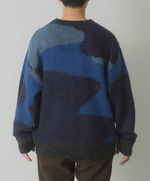ITEMS URBANRESEARCH（アイテムズ アーバンリサーチ）の「モヘヤタッチカモフラリラックスニット（ニット/セーター・メンズ・ブルー/ブラック/グリーン・LARGE/MEDIUM）」の14枚目の写真