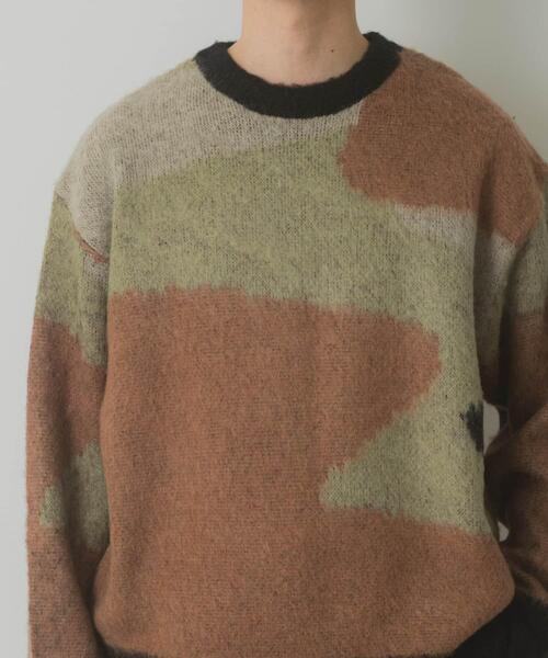 ITEMS URBANRESEARCH（アイテムズ アーバンリサーチ）の「モヘヤタッチカモフラリラックスニット（ニット/セーター・メンズ・ブルー/ブラック/グリーン・LARGE/MEDIUM）」の11枚目の写真