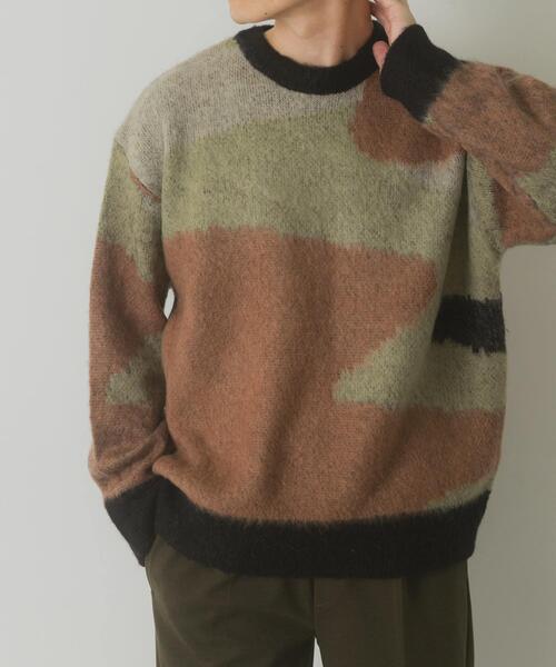 ITEMS URBANRESEARCH（アイテムズ アーバンリサーチ）の「モヘヤタッチカモフラリラックスニット（ニット/セーター・メンズ・ブルー/ブラック/グリーン・LARGE/MEDIUM）」の10枚目の写真