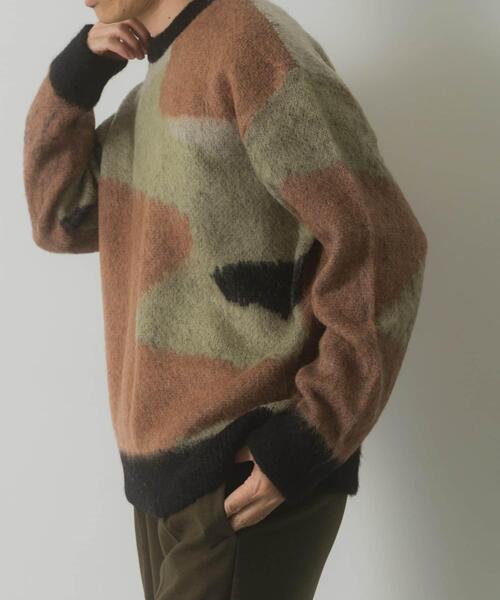 ITEMS URBANRESEARCH（アイテムズ アーバンリサーチ）の「モヘヤタッチカモフラリラックスニット（ニット/セーター・メンズ・ブルー/ブラック/グリーン・LARGE/MEDIUM）」の9枚目の写真