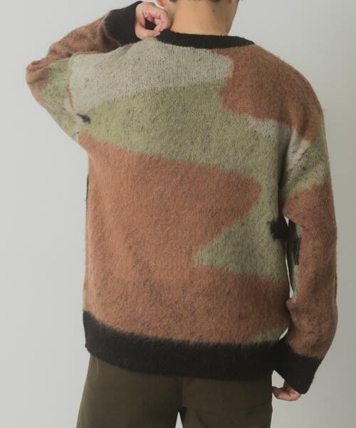 ITEMS URBANRESEARCH（アイテムズ アーバンリサーチ）の「モヘヤタッチカモフラリラックスニット（ニット/セーター・メンズ・ブルー/ブラック/グリーン・LARGE/MEDIUM）」の8枚目の写真
