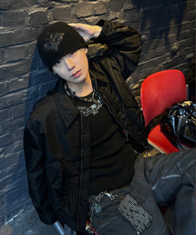 LECYTO（レシト）の「Imperium Leather Patch Beanie_[Black]（ニットキャップ/ビーニー）」