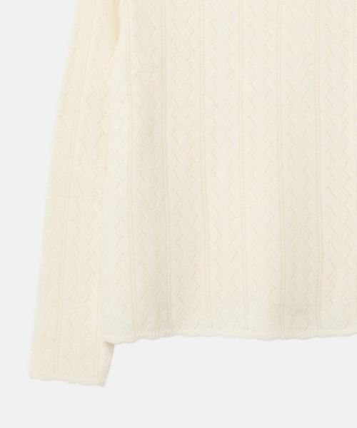 LE CIEL BLEU(ルシェルブルー)の「レースニットAラインセーター / Lace Knit A-line Sweater(ニット/セーター・レディース・ブラウン/ネイビー/ホワイト・36)」の5枚目の写真