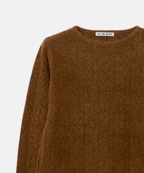LE CIEL BLEU(ルシェルブルー)の「レースニットAラインセーター / Lace Knit A-line Sweater(ニット/セーター・レディース・ブラウン/ネイビー/ホワイト・36)」の6枚目の写真