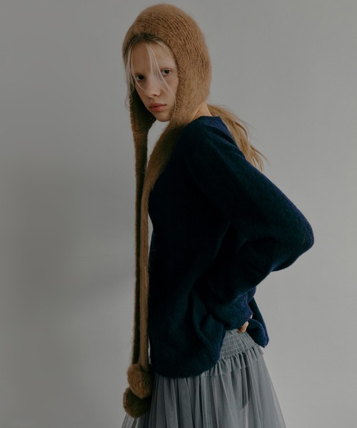 LE CIEL BLEU(ルシェルブルー)の「レースニットAラインセーター / Lace Knit A-line Sweater(ニット/セーター・レディース・ブラウン/ネイビー/ホワイト・36)」の9枚目の写真