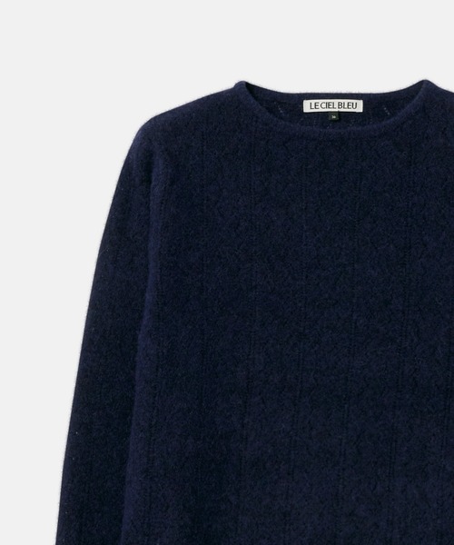 LE CIEL BLEU(ルシェルブルー)の「レースニットAラインセーター / Lace Knit A-line Sweater(ニット/セーター・レディース・ブラウン/ネイビー/ホワイト・36)」の15枚目の写真