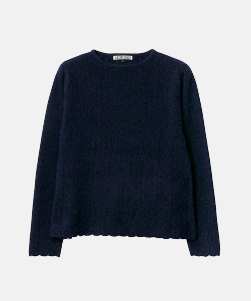 LE CIEL BLEU(ルシェルブルー)の「レースニットAラインセーター / Lace Knit A-line Sweater(ニット/セーター・レディース・ブラウン/ネイビー/ホワイト・36)」の14枚目の写真