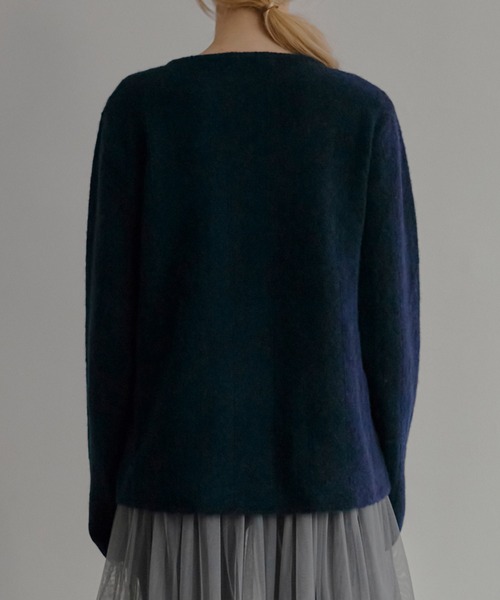 LE CIEL BLEU(ルシェルブルー)の「レースニットAラインセーター / Lace Knit A-line Sweater(ニット/セーター・レディース・ブラウン/ネイビー/ホワイト・36)」の13枚目の写真