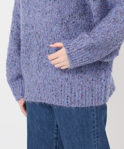 B.C STOCK（ベーセーストック）の「《追加9》手洗い可 / ポコポコヤーンミックス2WAYカーディガン（ニット/セーター・レディース・チャコールグレー/アイボリー/レッド/ブラウン/ラベンダー・FREE）」の7枚目の写真