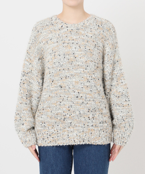 B.C STOCK（ベーセーストック）の「《追加9》手洗い可 / ポコポコヤーンミックス2WAYカーディガン（ニット/セーター・レディース・チャコールグレー/アイボリー/レッド/ブラウン/ラベンダー・FREE）」の8枚目の写真